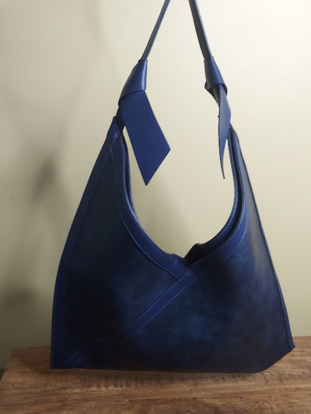 Mali + Lili Blue Vegan Leather Hobo Bag